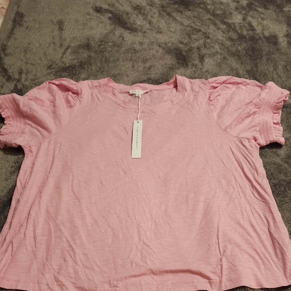 Jane + Delancey Pink Ruffled Sleeve Top
